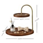 Walnut Two-Tier Organizer Shelf