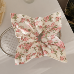 White Floral Scrunchie