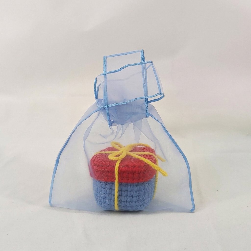 Blue Organza Gift Wristlet Bag