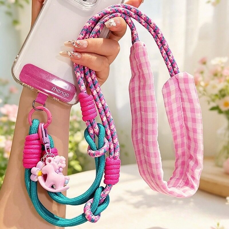 Colorful Woven Neck Lanyard for Phone & Camera – Anti-Lost Travel Strap